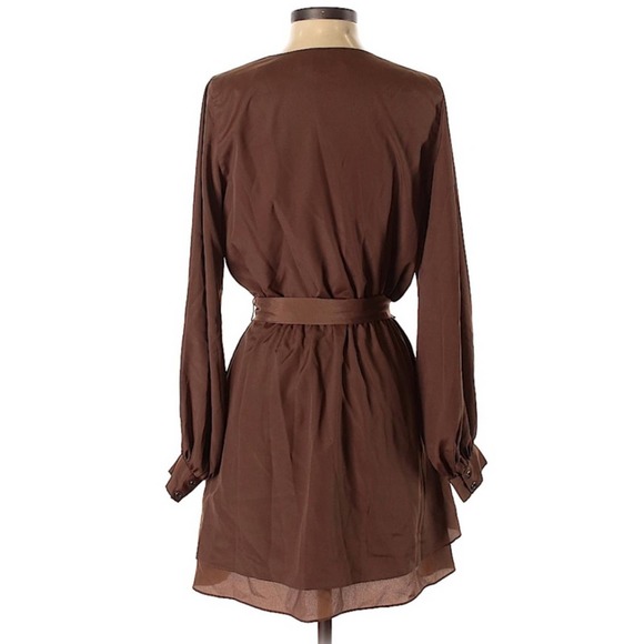 JAYGODFREY Chocolate Wrap Mini Dress - Picture 2 of 6